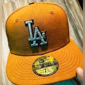 New Era 59FIFTY Los Angeles Dodgers 50th Anniversary fitted hat in a brown 7 1/2
